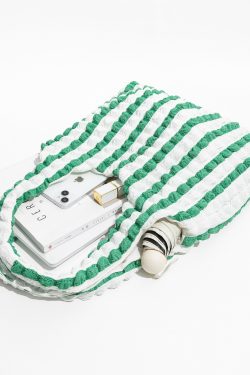 Y2K Retro Soft Girl Quilted Striped Handbag - Perfect for 90s and Y2K Fashion Outfits