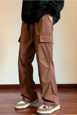 Y2K Retro Style Drawstring Cargo Parachute Pants - Perfect for 90s and Grunge Outfits