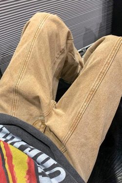 Y2K Retro Style Straight Leg Baggy Jeans - Perfect for 90s and Grunge Outfits