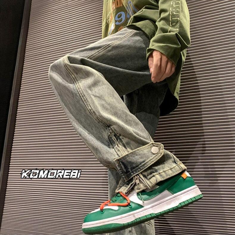 Y2K Retro Style Straight Leg Baggy Jeans - Perfect for 90s and Grunge Outfits
