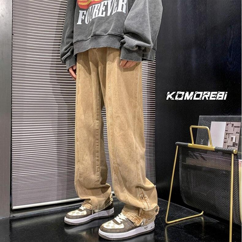Y2K Retro Style Straight Leg Baggy Jeans - Perfect for 90s and Grunge Outfits