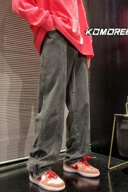 Y2K Retro Style Straight Leg Baggy Jeans - Perfect for 90s and Grunge Outfits