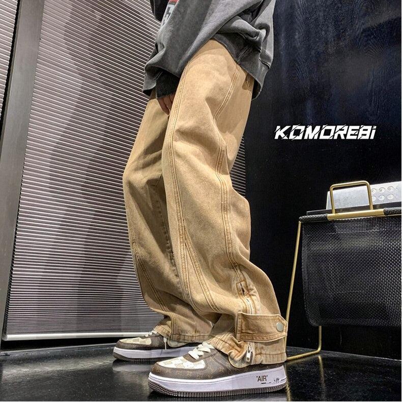 Y2K Retro Style Straight Leg Baggy Jeans - Perfect for 90s and Grunge Outfits