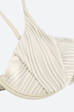 Y2K Retro Wavy Striped Wired Cup Bikini Set - Perfect for Summer Outfits