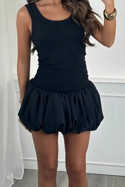Y2K Ruched Bubble Mini Skirt - Retro 90s Grunge Style