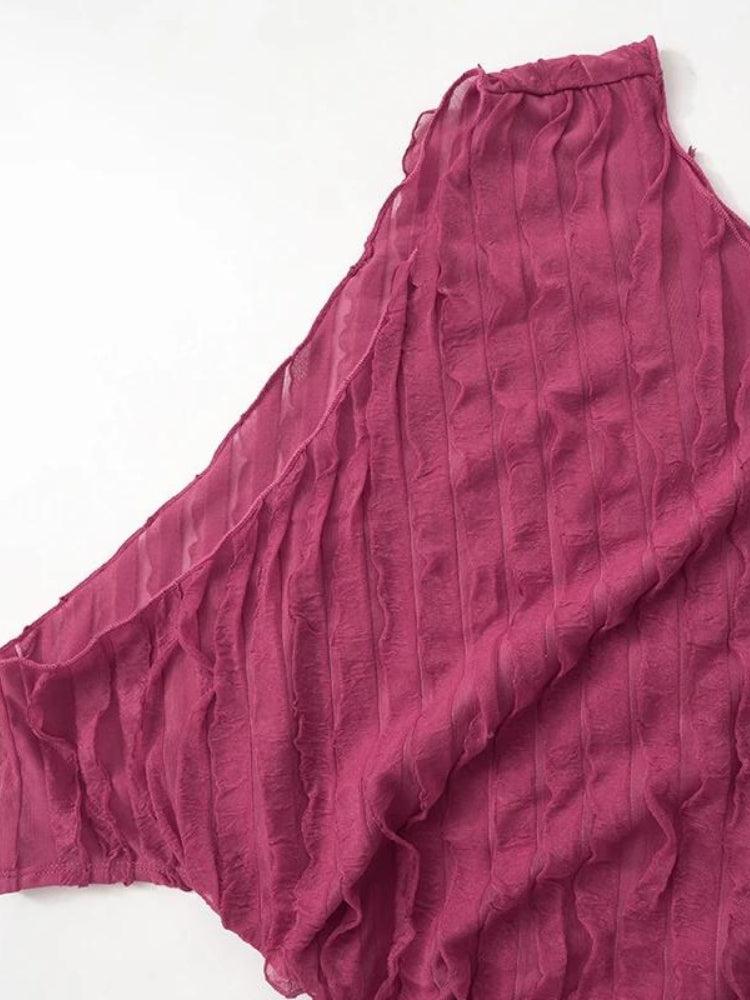 Y2K Ruffled One Shoulder Top & Mini Skirt Set - Perfect for Retro Summer Outfits