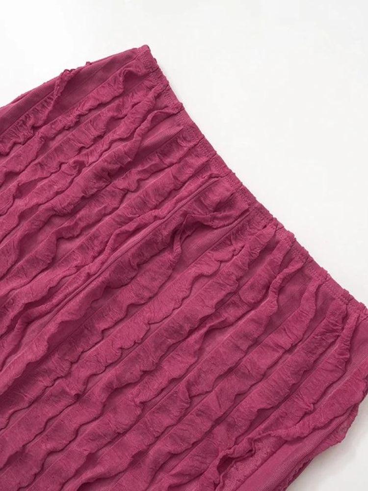 Y2K Ruffled One Shoulder Top & Mini Skirt Set - Perfect for Retro Summer Outfits