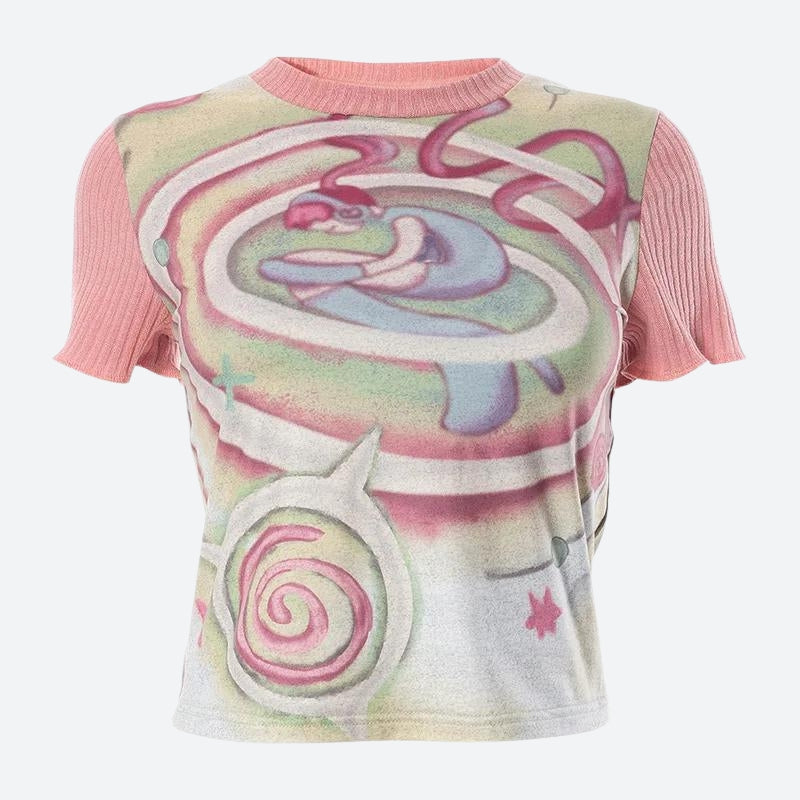 Y2K Soft Girl Dream World Top - Retro 90s Fashion Grunge Outfit