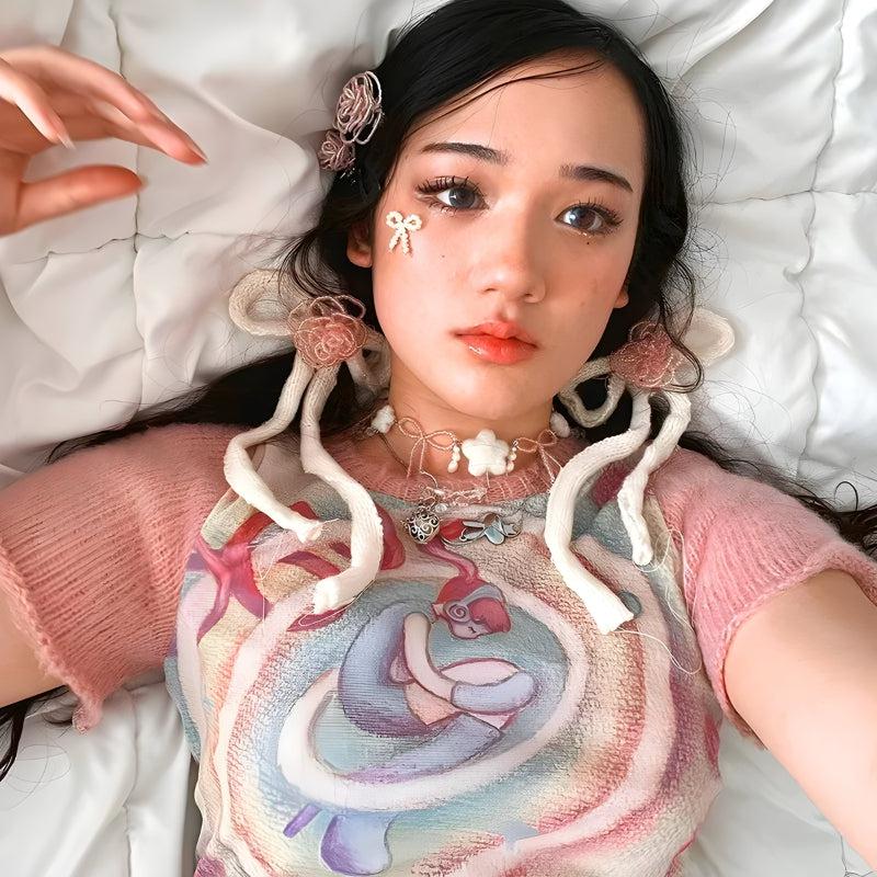 Y2K Soft Girl Dream World Top - Retro 90s Fashion Grunge Outfit
