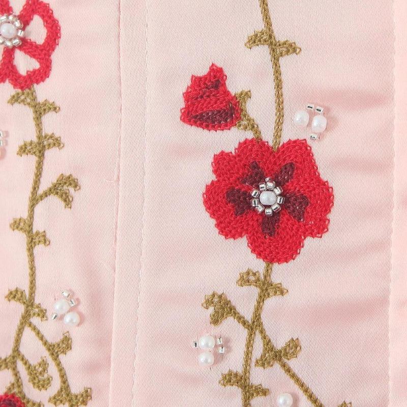 Y2K Soft Girl Embroidered Beaded Corset Top - Retro 90s Fashion Statement