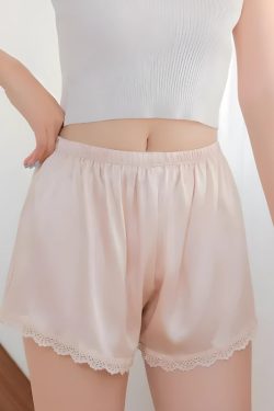 Y2K Soft Girl Satin Shorts - Retro 90s Fashion Grunge Outfits