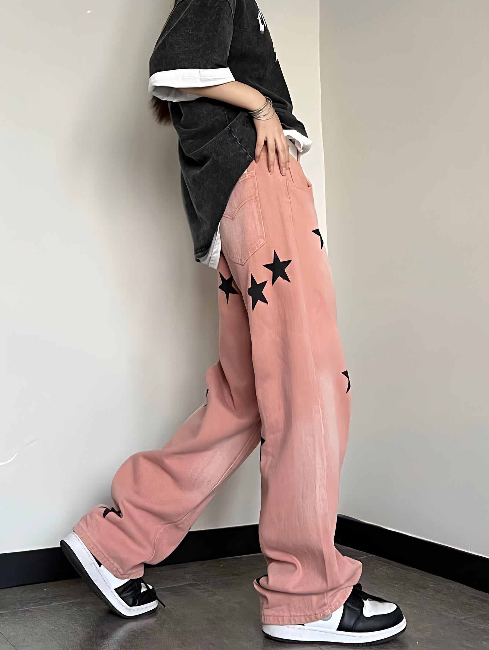 Y2K Star Printed Retro Style Jeans - Perfect for 90s and Y2K Outfits