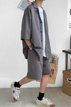 Y2K Summer Soft Boy Shirt and Shorts Two Piece Set - Retro Style Y2K Outfits