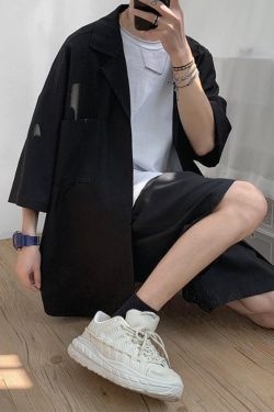 Y2K Summer Soft Boy Shirt and Shorts Two Piece Set - Retro Style Y2K Outfits