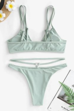 Y2K Triangle Cut Out Bikini Set - Retro Style Summer Swimwear