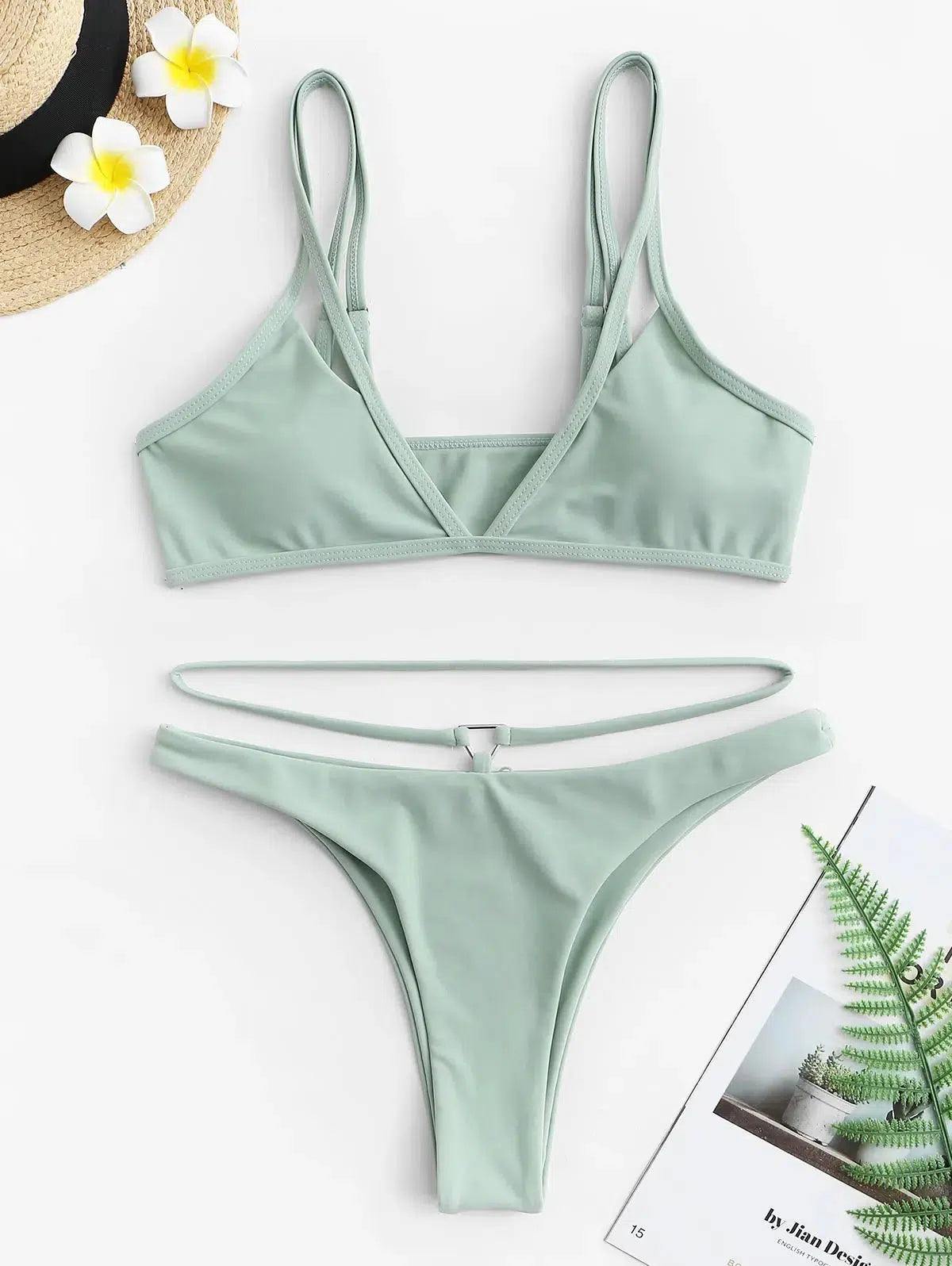 Y2K Triangle Cut Out Bikini Set - Retro Style Summer Swimwear