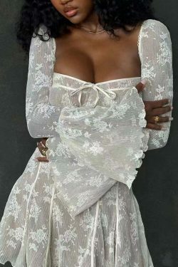 Acubi Fashion Lace Dress: Y2K Aesthetic - Grunge, Pastel Goth, Cute