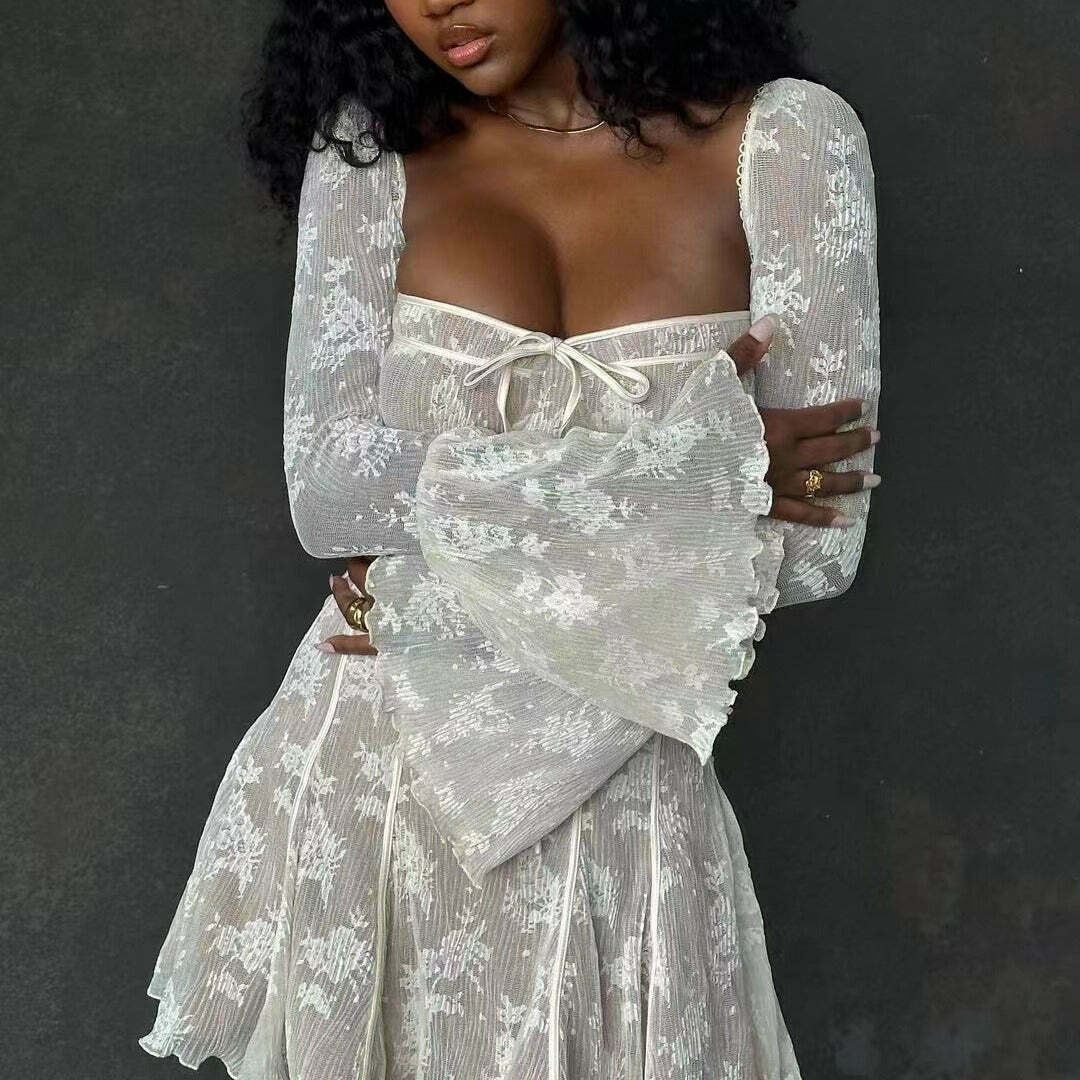 Acubi Fashion Lace Dress: Y2K Aesthetic - Grunge, Pastel Goth, Cute