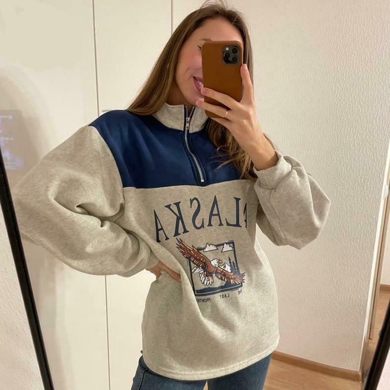 Alaska Zip Up Sweatshirt - Y2K Coquette Grunge Aesthetic Cute Tops Pastel
