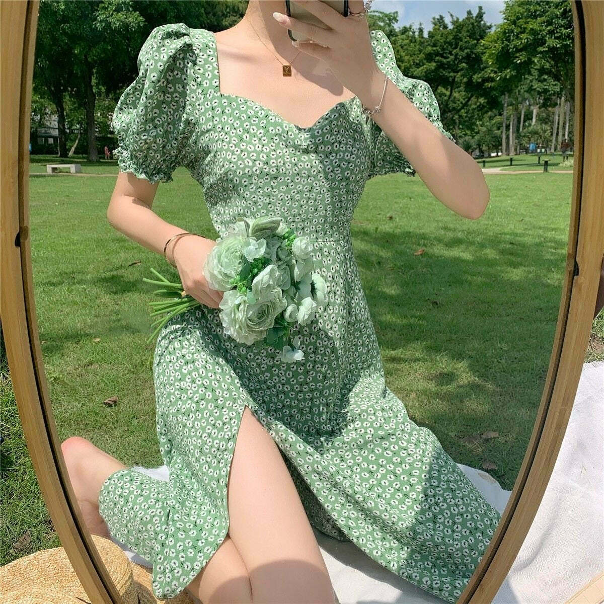 Alexis Cottagecore Dress - Y2K Fashion - Coquette Aesthetic - Grunge Style -