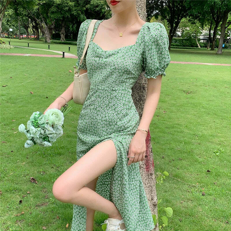Alexis Cottagecore Dress - Y2K Fashion - Coquette Aesthetic - Grunge Style -