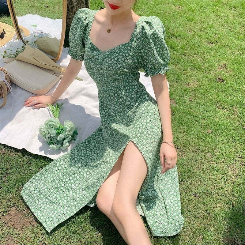 Alexis Cottagecore Dress - Y2K Fashion - Coquette Aesthetic - Grunge Style -