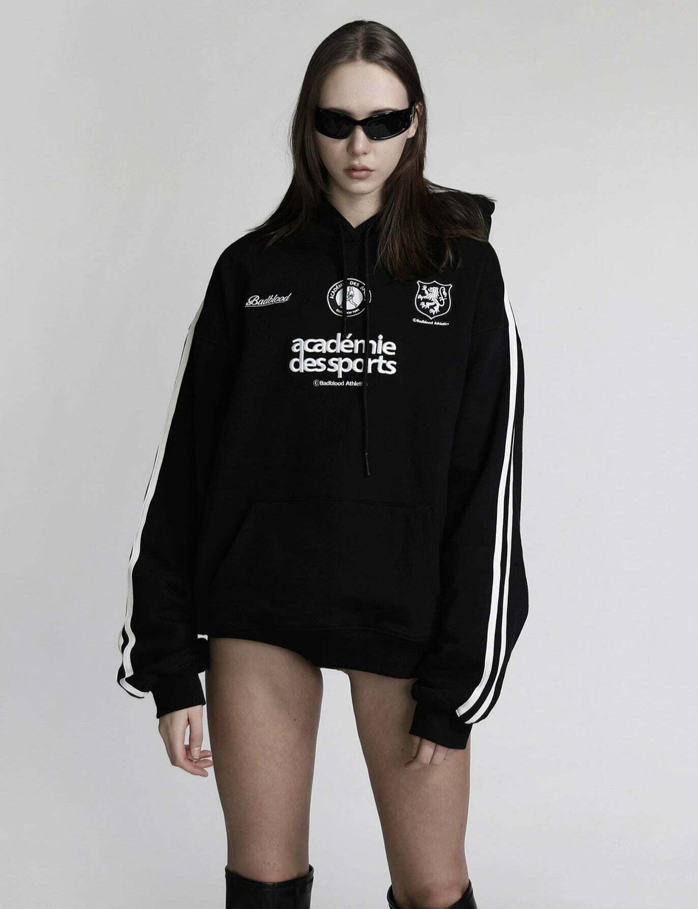 American Retro Embroidery Pure Cotton Hoodie - Y2K Fashion Aesthetic with Coquette and Grunge Style