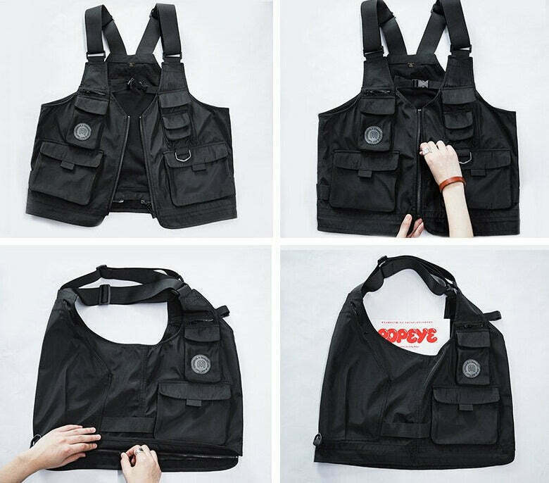 ant Convertible Utility Vest/Bag - Y2K Fashion, Coquette & Grunge Aesthetic