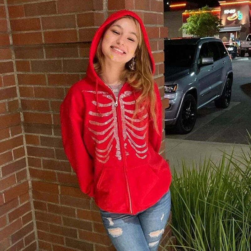 Bedazzle Bliss Rhinestone Hooded Sweater - Y2K Aesthetic Coquette Fashion for Women