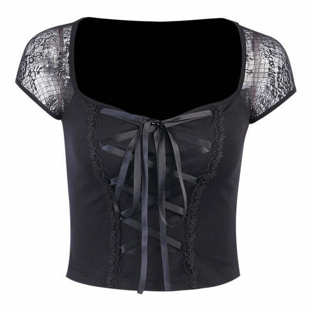 Black Magic Corset Top - Y2K Fashion Statement with Coquette Aesthetic and Grunge Style