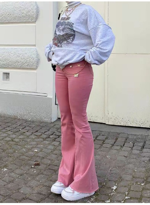 Blushing Bell-Bottoms: Y2K Fashion Denim with Coquette Aesthetic and Grunge Style