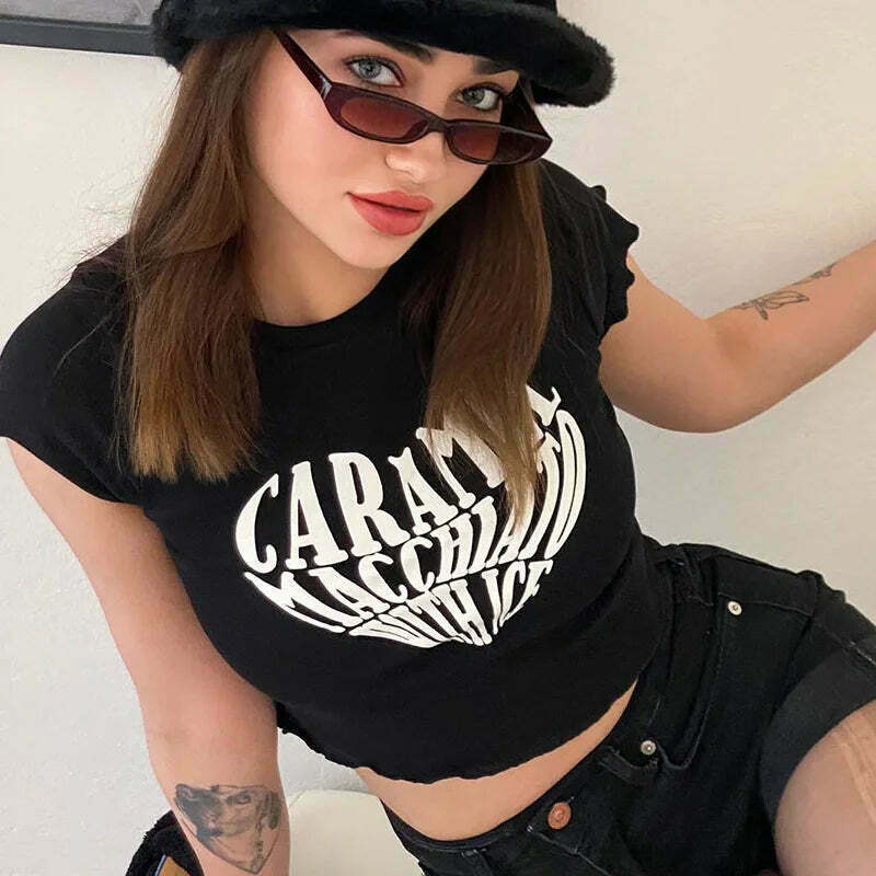 Caramel Macchiato With Ice' Graphic Tee - Y2K Aesthetic Fashion Statement