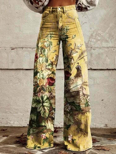 Casual Floral Wide Leg Pants - Y2K Fashion Coquette Aesthetic Grunge Style Cargo Skirt