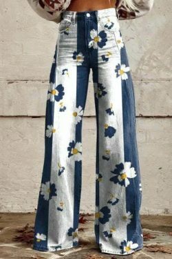 Casual Floral Wide Leg Pants - Y2K Fashion Coquette Aesthetic Grunge Style Cargo Skirt