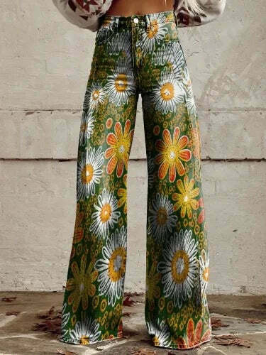 Casual Floral Wide Leg Pants - Y2K Fashion Coquette Aesthetic Grunge Style Cargo Skirt