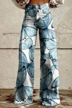 Casual Floral Wide Leg Pants - Y2K Fashion Coquette Aesthetic Grunge Style Cargo Skirt