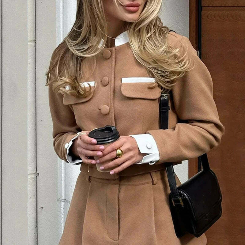 Casual Skirt Suit with Y2K Aesthetic, Grunge Style, and Coquette Vibes - Women's Niche Fashion