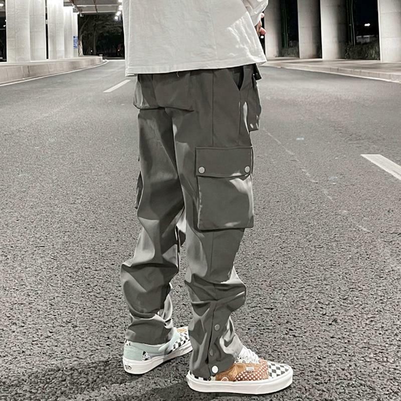 Casual Snap Button Cargo Pants for Women - Y2K Fashion with Coquette Aesthetic