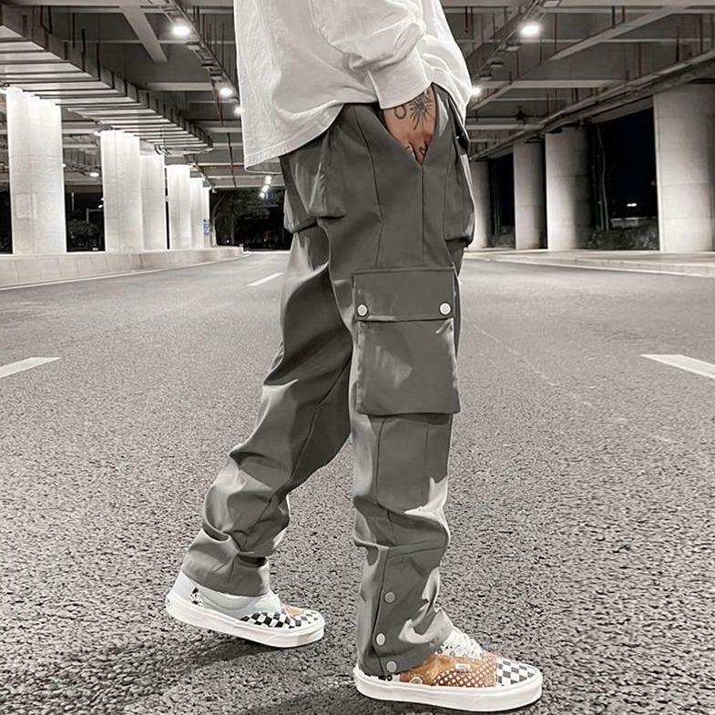 Casual Snap Button Cargo Pants for Women - Y2K Fashion with Coquette Aesthetic