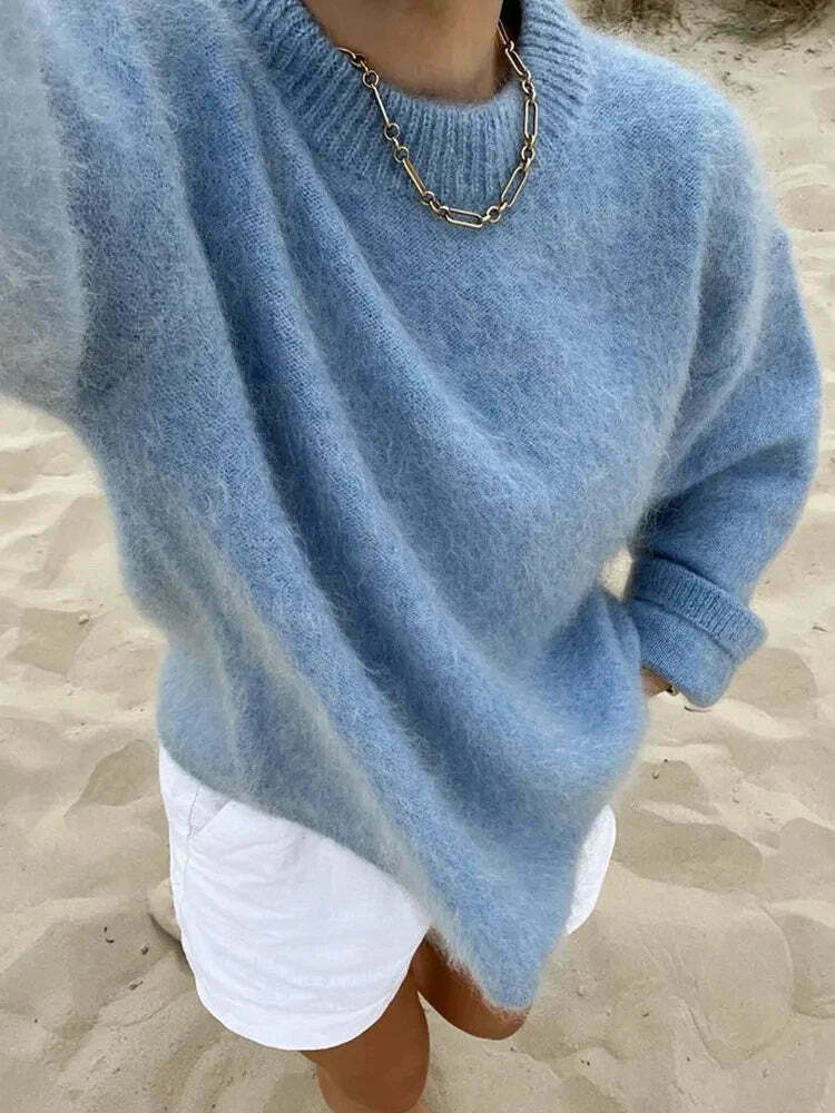 Charm In Cozy Knit Pullover - Y2K Fashion Aesthetic - Grunge Style Cute Tops & Cargo Skirt