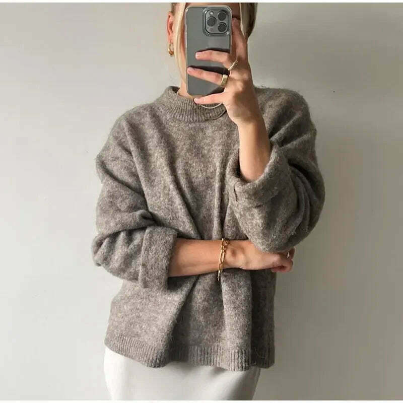 Charm In Cozy Knit Pullover - Y2K Fashion Aesthetic - Grunge Style Cute Tops & Cargo Skirt