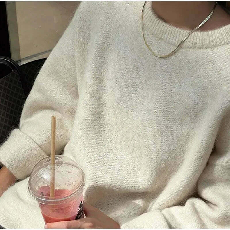 Charm In Cozy Knit Pullover - Y2K Fashion Aesthetic - Grunge Style Cute Tops & Cargo Skirt