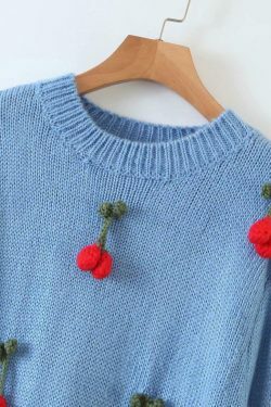 Cherry Sweater: Y2K Fashion with Coquette Aesthetic, Grunge Style, and Pastel Goth Vibes