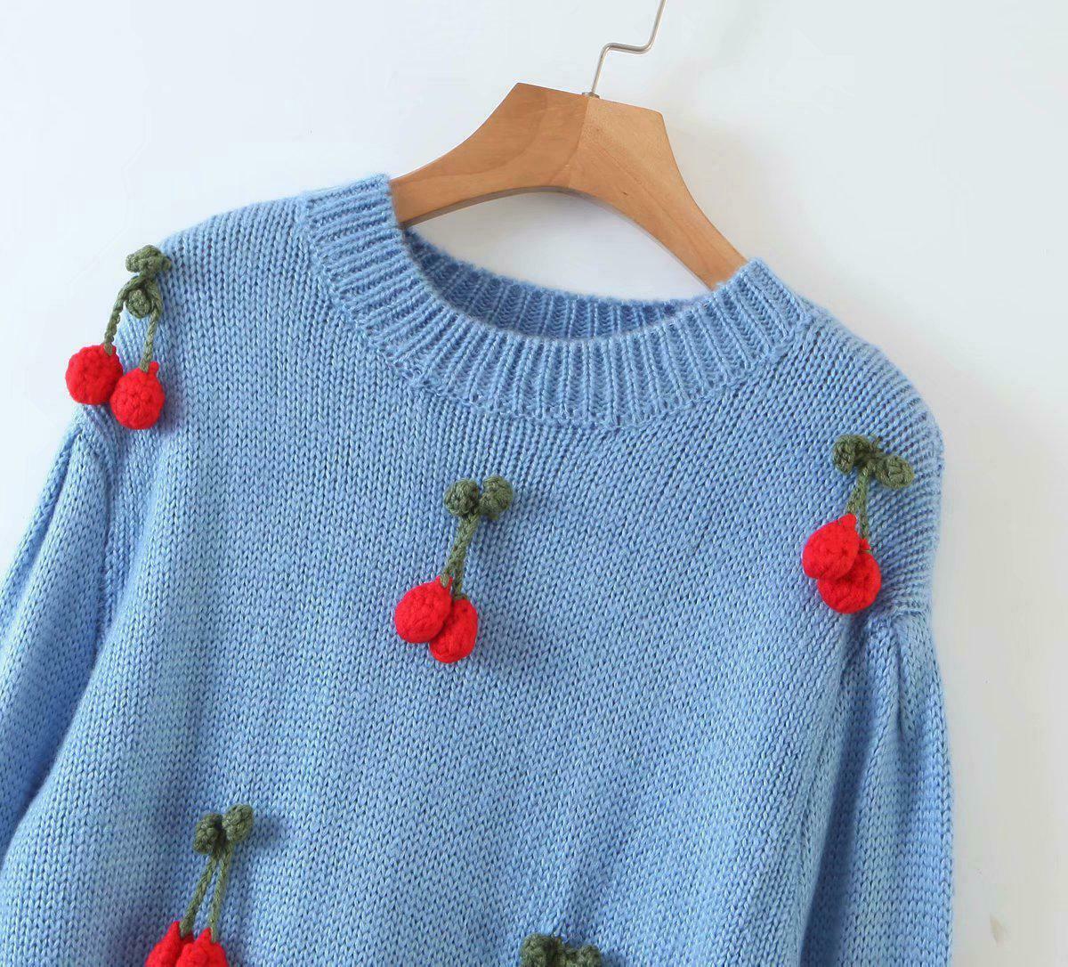 Cherry Sweater: Y2K Fashion with Coquette Aesthetic, Grunge Style, and Pastel Goth Vibes