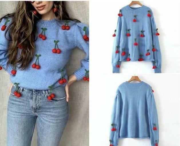 Cherry Sweater: Y2K Fashion with Coquette Aesthetic, Grunge Style, and Pastel Goth Vibes