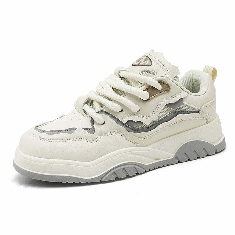 Chunky Lace Phat Sneakers - Green Aesthetic Footwear for Women