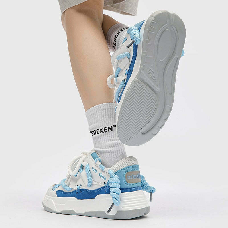 Chunky Lace Platform Sneakers - Y2K Fashion Statement for Women with Coquette and Grunge Aesthetic