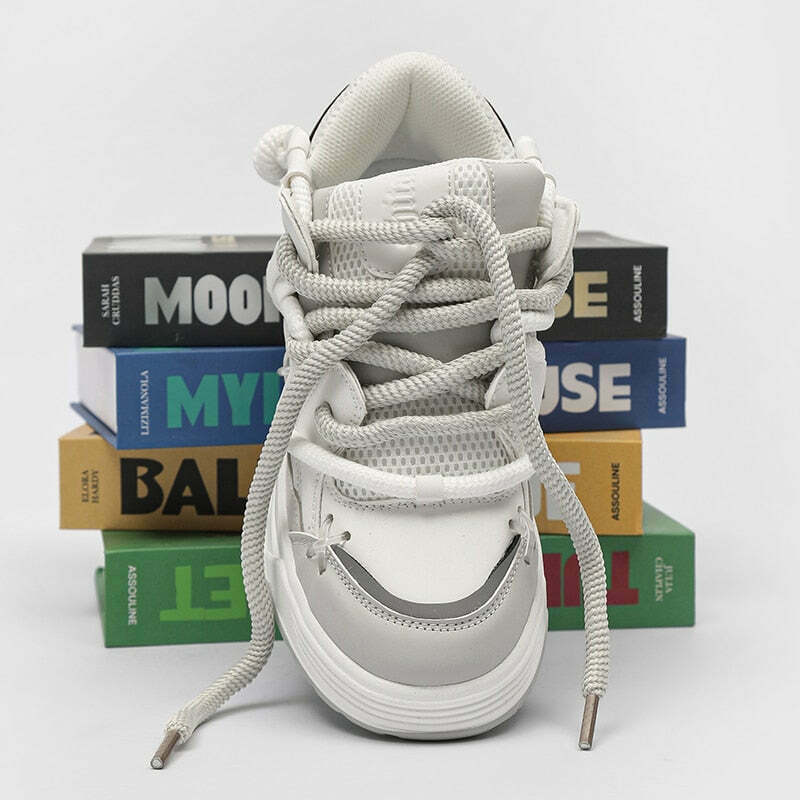 Chunky Lace Platform Sneakers - Y2K Fashion Statement for Women with Coquette and Grunge Aesthetic