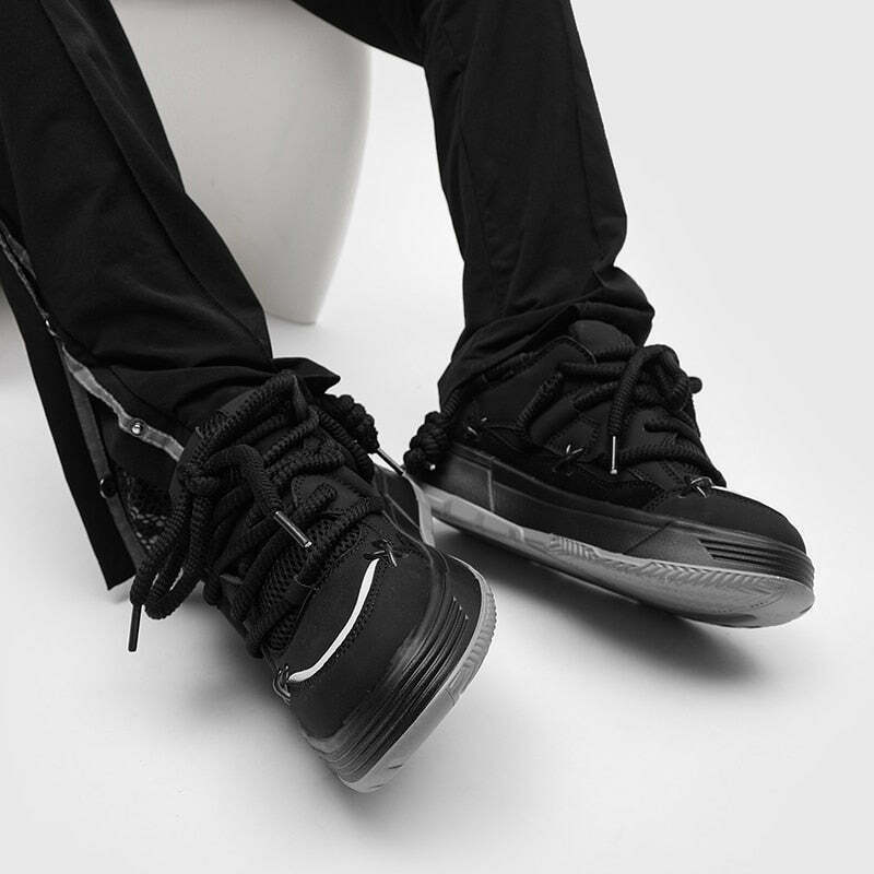 Chunky Lace Platform Sneakers - Y2K Fashion Statement for Women with Coquette and Grunge Aesthetic