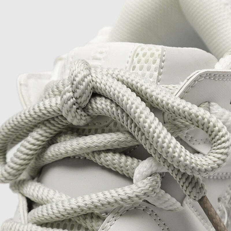 Chunky Lace Platform Sneakers - Y2K Fashion Statement for Women with Coquette and Grunge Aesthetic